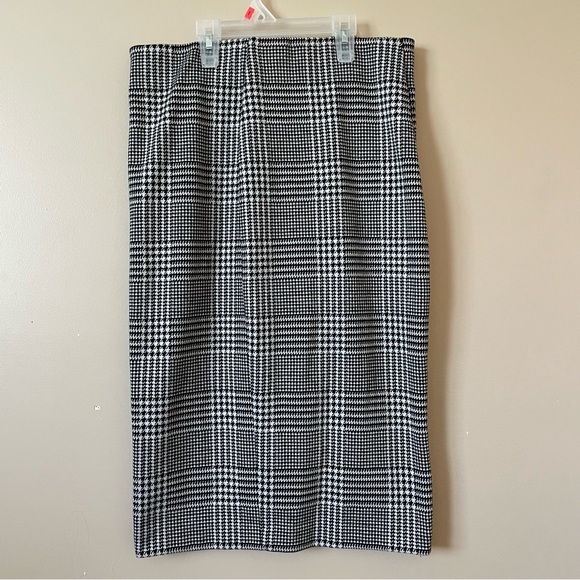 Jessica midi black and white plaid skirt - Picture 1 of 3